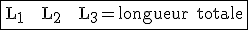 \fbox{\rm L_1 + L_2 + L_3=longueur totale}