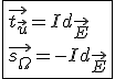 \fbox{\vec{t_{\vec{u}}}=Id_{\vec{E}}\\\vec{s_{\Omega}}=-Id_{\vec{E}}}