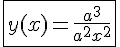 \fbox{4$ y(x) = \frac{a^3}{a^2+x^2}}