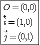 \fbox{O=(0,0)\\\vec{i}=(1,0)\\\vec{j}=(0,1)}