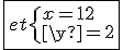 \fbox{et\{{x=128\\y=2}