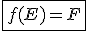 \fbox{f(E)=F}