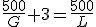 \fr{500}{G}+3=\fr{500}{L}