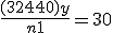 \frac{(324+40)+y}{n+1} = 30