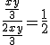 \frac{\frac{xy}{3}}{\frac{2xy}{3}} = \frac{1}{2}