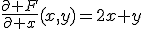 \frac{\partial F}{\partial x}(x,y)=2x+y