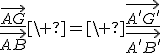 \frac{\vec{AG}}{\vec{AB}}\ =\ \frac{\vec{A'G'}}{\vec{A'B'}}