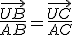 \frac{\vec{UB}}{AB}=\frac{\vec{UC}}{AC}