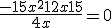 \frac{- 15x^2 + 12x + 15}{4x} = 0