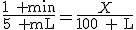 \frac{1\textrm{ }\textrm{min}}{5\textrm{ }\textrm{mL}}=\frac{X}{100\textrm{ }\textrm{L}}