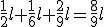 \frac{1}{2}l+\frac{1}{6}l+\frac{2}{9}l=\frac{8}{9}l