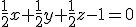 \frac{1}{2}x+\frac{1}{2}y+\frac{1}{2}z-1=0