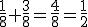 \frac{1}{8}+\frac{3}{8}=\frac{4}{8}=\frac{1}{2}