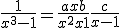 \frac{1}{x^3-1} = \frac{ax+b}{x^2+x+1} + \frac{c}{x-1}