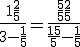 \frac{1+\frac{2}{5}}{3-\frac{1}{5}} = \frac{\frac{5}{5}+\frac{2}{5}}{\frac{15}{5}-\frac{1}{5}}