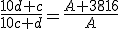 \frac{10d+c}{10c+d}=\frac{A+3816}{A}