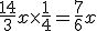 \frac{14}{3}x \times \frac{1}{4} = \frac{7}{6}x