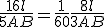 \frac{16l}{5AB} = \frac{1}{60} + \frac{8l}{3AB}