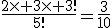 \frac{2\times 3\times 3!}{5!}=\frac{3}{10}
