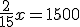 \frac{2}{15}x=1500