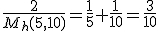 \frac{2}{M_h(5,10)}=\frac{1}{5}+\frac{1}{10}=\frac{3}{10}