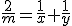 \frac{2}{m}=\frac{1}{x}+\frac{1}{y}