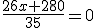 \frac{26x+280}{35}=0