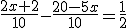 \frac{2x+2}{10}-\frac{20-5x}{10}=\frac{1}{2}
