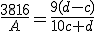 \frac{3816}{A}=\frac{9(d-c)}{10c+d}