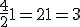 \frac{4}{2} +1=2+1=3