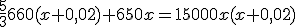 \frac{5}{3}660(x+0,02)+650x=15000x(x+0,02)