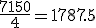 \frac{7150}{4} = 1787.5