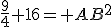 \frac{9}{4}+16= AB^2