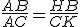 \frac{AB}{AC}=\frac{HB}{CK}