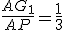 \frac{AG_1}{AP}=\frac{1}{3}