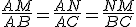 \frac{AM}{AB}=\frac{AN}{AC}=\frac{NM}{BC}