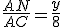 \frac{AN}{AC}=\frac{y}{8}