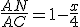 \frac{AN}{AC}=1-\frac{x}{4}
