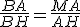 \frac{BA}{BH}=\frac{MA}{AH}