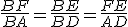\frac{BF}{BA}=\frac{BE}{BD}=\frac{FE}{AD}