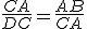 \frac{CA}{DC}=\frac{AB}{CA}