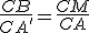 \frac{CB}{CA'}=\frac{CM}{CA}