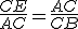 \frac{CE}{AC}=\frac{AC}{CB}