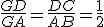\frac{GD}{GA}=\frac{DC}{AB}=\frac{1}{2}
