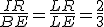 \frac{IR}{BE}=\frac{LR}{LE}=\frac{2}{3}