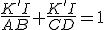 \frac{K'I}{AB}+\frac{K'I}{CD}=1