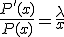 \frac{P'(x)}{P(x)} = \frac{\lambda}{x}