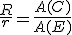 \frac{R}{r}=\frac{A(C)}{A(E)}