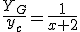 \frac{Y_G}{y_c}=\frac{1}{x+2}