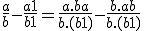 \frac{a}{b} - \frac{a+1}{b+1} = \frac{a.b + a}{b.(b+1)} - \frac{b.a + b}{b.(b+1)}